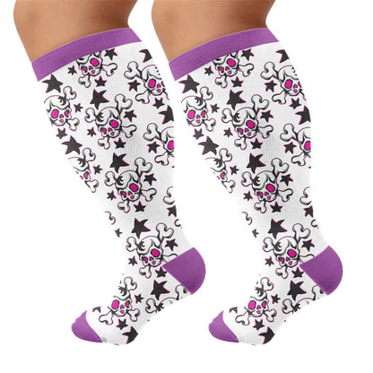Plusock Plus Size Skull Crown Compression Socks - image 8