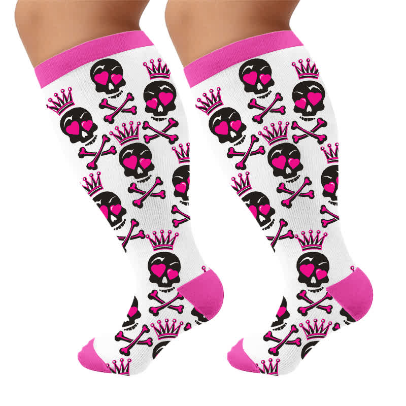 Plusock Plus Size Skull Crown Compression Socks - image 10