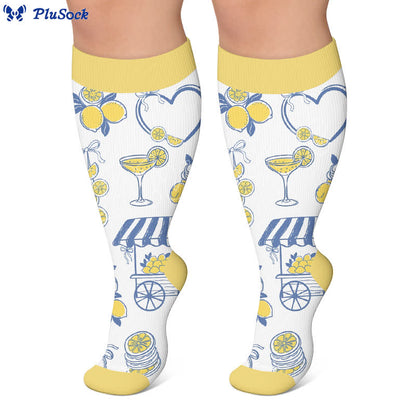 Plusock Plus Size Lemon Cocktail Compression Socks - image 5
