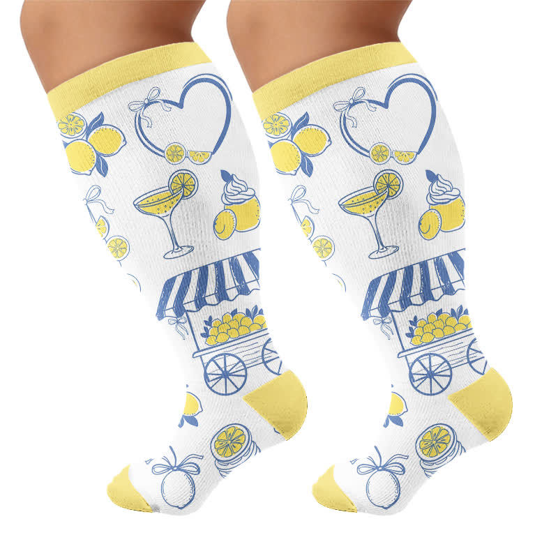Plusock Plus Size Lemon Cocktail Compression Socks - image 8