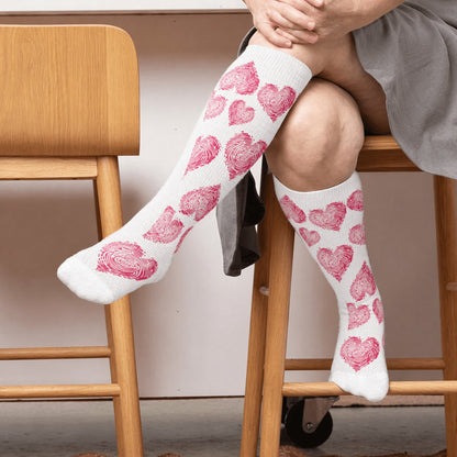 Plusock Plus Size Sexy Heart Compression Socks - White(1 Pair) - 4XL - image 2