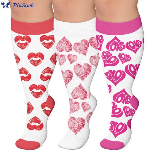 Plusock Plus Size Sexy Heart Compression Socks - image 0
