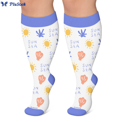 Plusock Plus Size Cute Cartoon Print Novelty Compression Socks - image 5