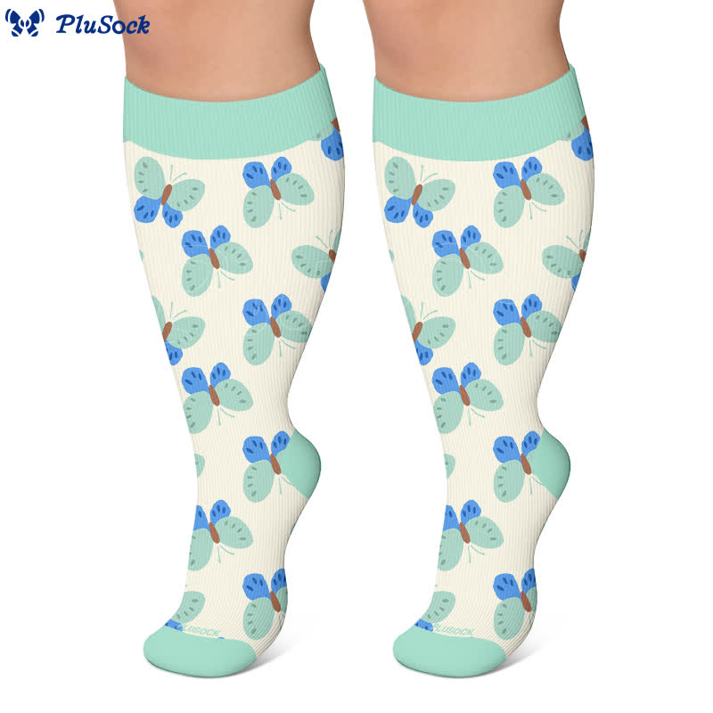 Plusock Plus Size Cute Cartoon Print Novelty Compression Socks - image 6
