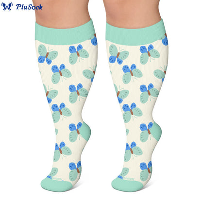 Plusock Plus Size Cute Cartoon Print Novelty Compression Socks - image 6