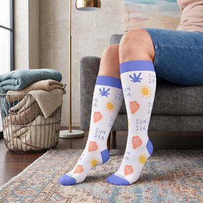Plusock Plus Size Cute Cartoon Print Novelty Compression Socks - image 2