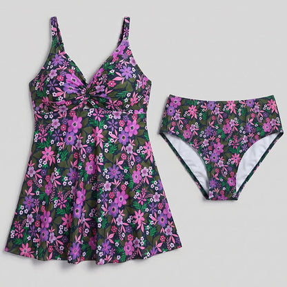 Plusock Twist Front Two-piece Swimsuit - Purple - 5XL - image 13