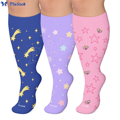 Plusock Plus Size Starry Sky Compression Socks - image 0
