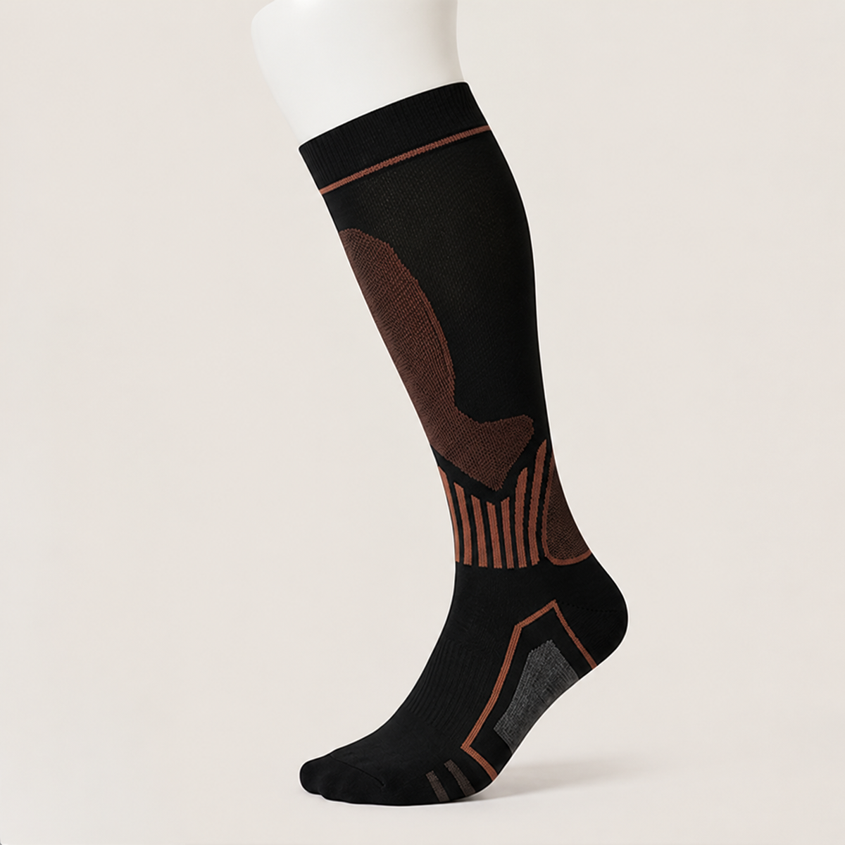 Plusock Ribbed Contrast Compression Socks(6 Pairs) - image 1