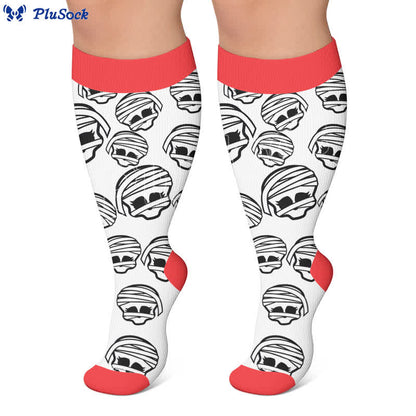 Plusock Plus Size Bandaged Skull Compression Socks - image 7