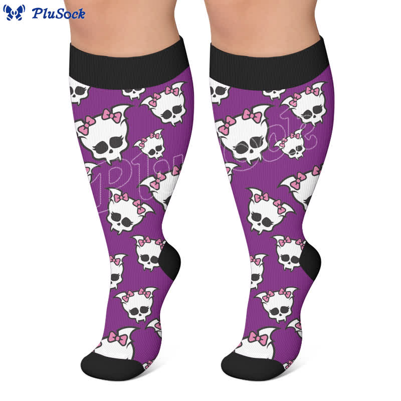 Plusock Plus Size Bandaged Skull Compression Socks - image 5