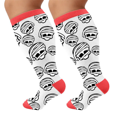 Plusock Plus Size Bandaged Skull Compression Socks - image 10