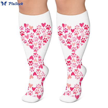 Plusock Plus Size Heart Scratching Cat Compression Socks - image 5