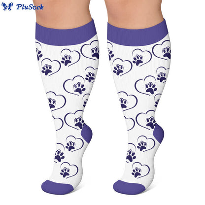 Plusock Plus Size Heart Scratching Cat Compression Socks - image 7