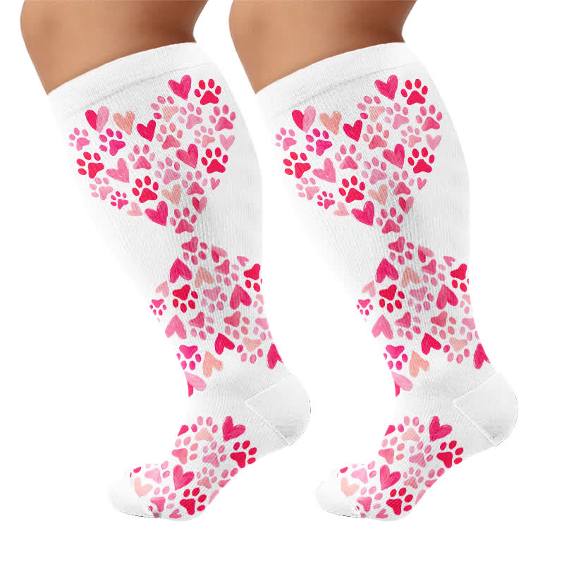 Plusock Plus Size Heart Scratching Cat Compression Socks - image 8
