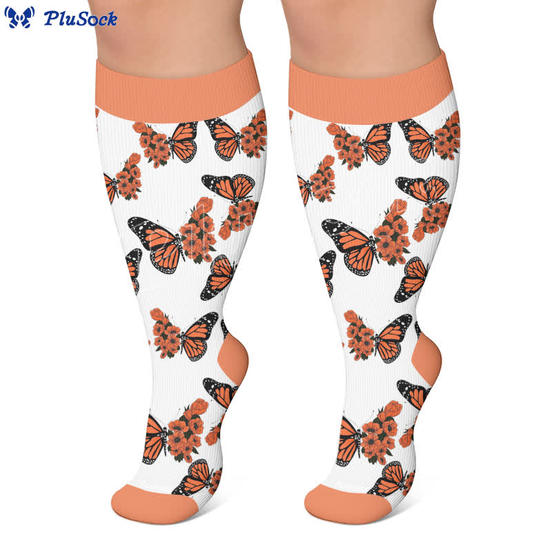 Plusock Plus Size Sunset Butterfly Compression Socks - image 5