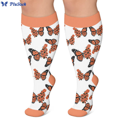 Plusock Plus Size Sunset Butterfly Compression Socks - image 5