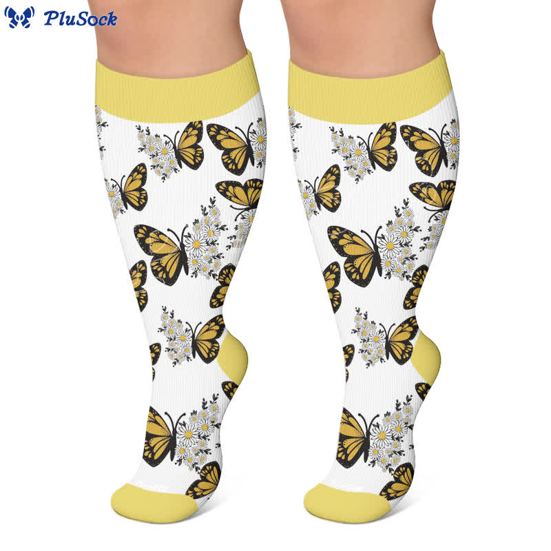 Plusock Plus Size Sunset Butterfly Compression Socks - image 7