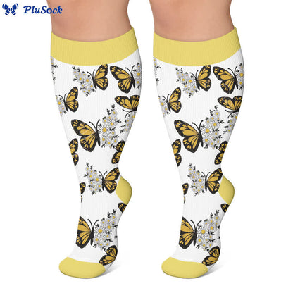 Plusock Plus Size Sunset Butterfly Compression Socks - image 7