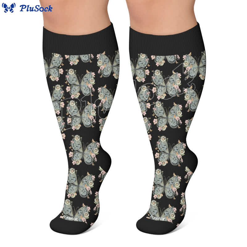 Plusock Plus Size Sunset Butterfly Compression Socks - image 6