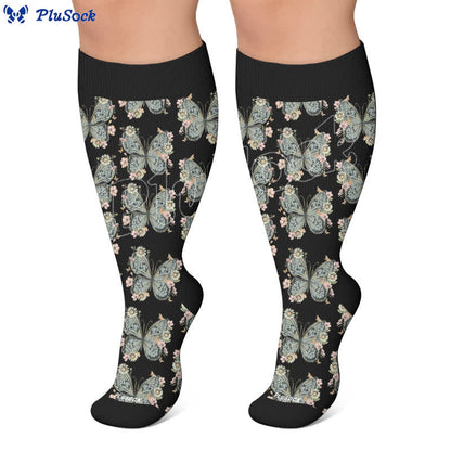 Plusock Plus Size Sunset Butterfly Compression Socks - image 6