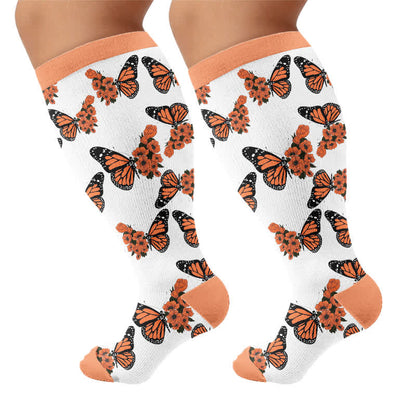 Plusock Plus Size Sunset Butterfly Compression Socks - image 8
