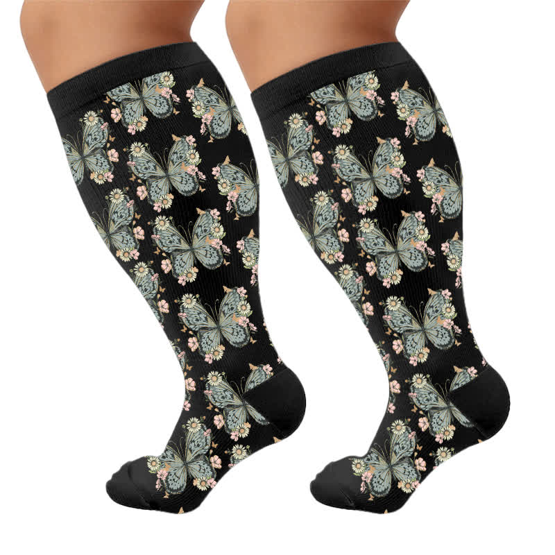 Plusock Plus Size Sunset Butterfly Compression Socks - image 9