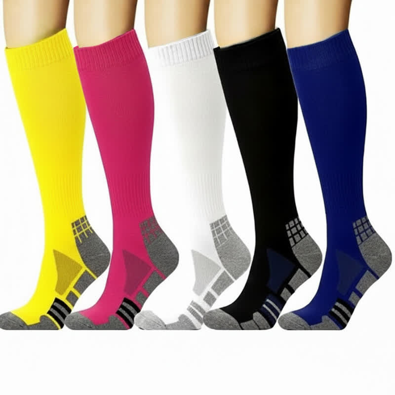 Plusock Classic Ribbed Compression Socks(5 Pairs) - Multicolor - L/XL - image 0