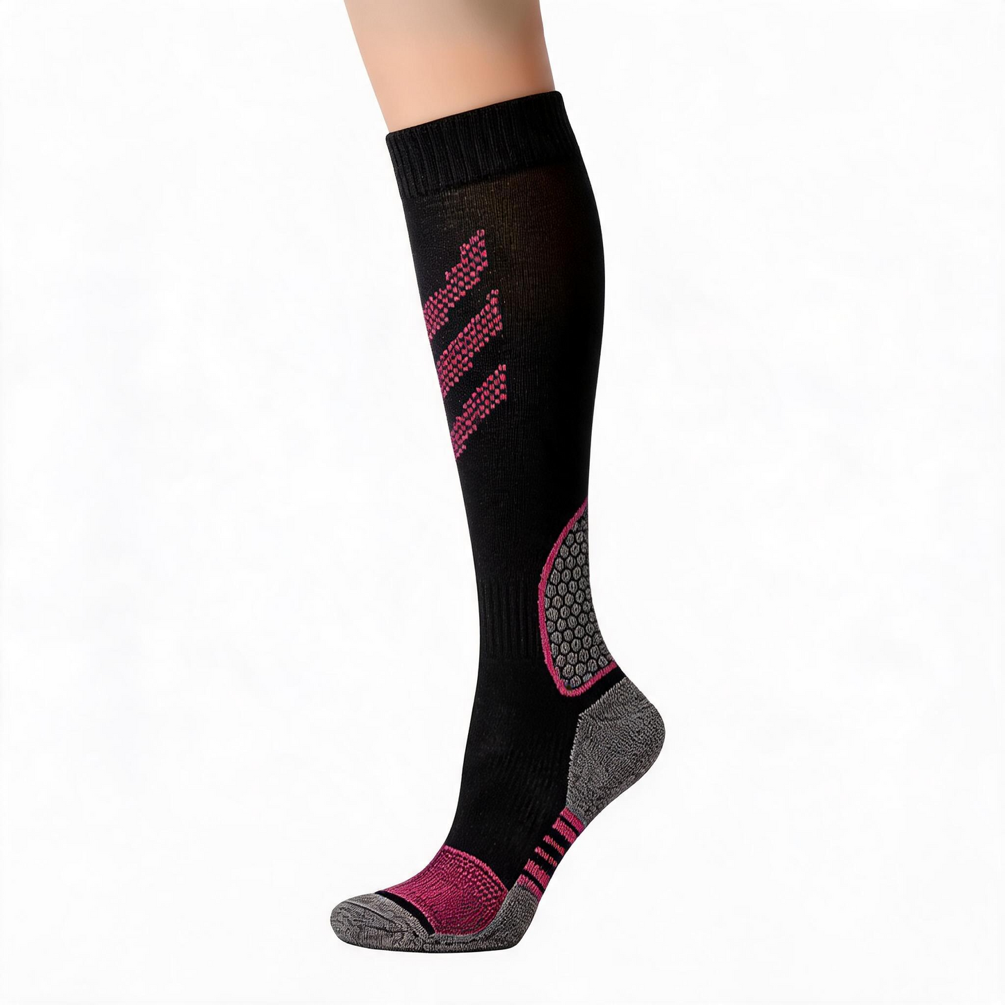Plusock Striped Compression Socks(6 Pairs) - Pink - L/XL - image 4