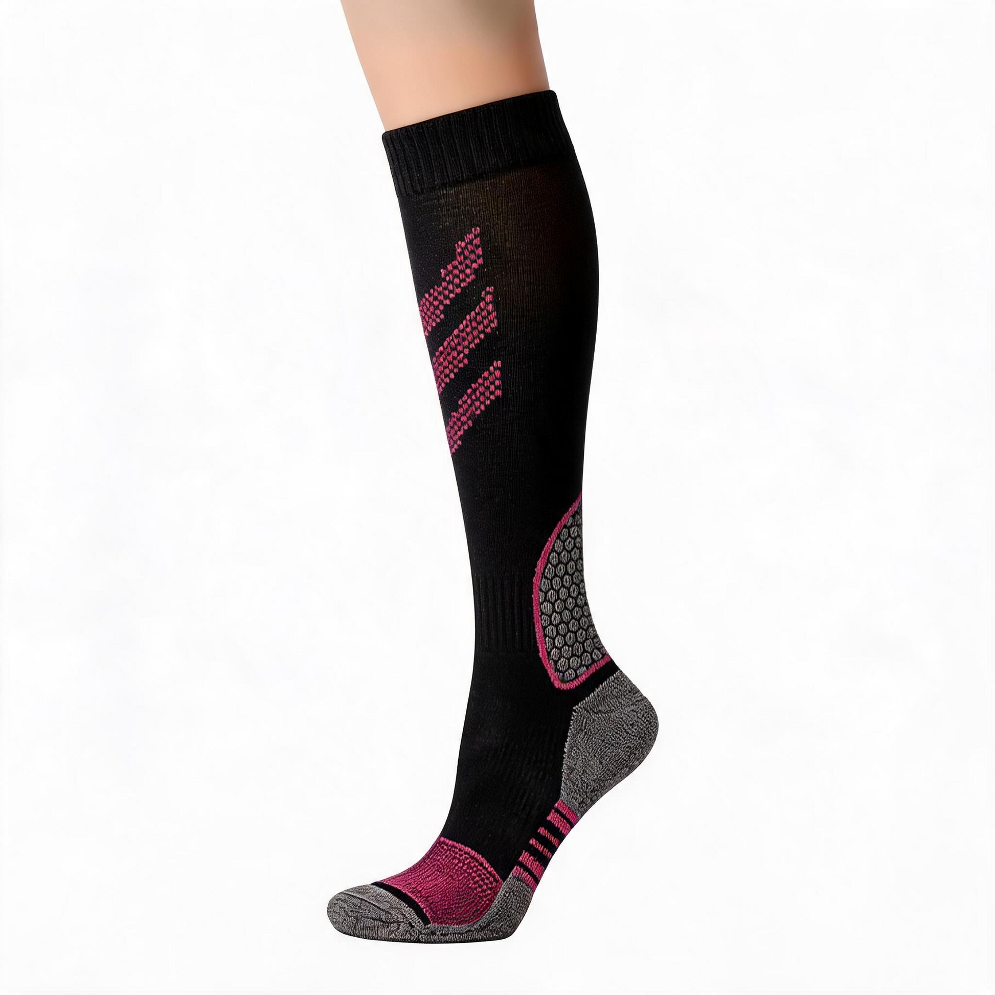 Plusock Striped Compression Socks(6 Pairs) - Pink - L/XL - image 4