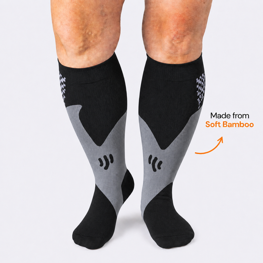 Plusock Plus Size Sport Black Bamboo Compression Socks - image 0