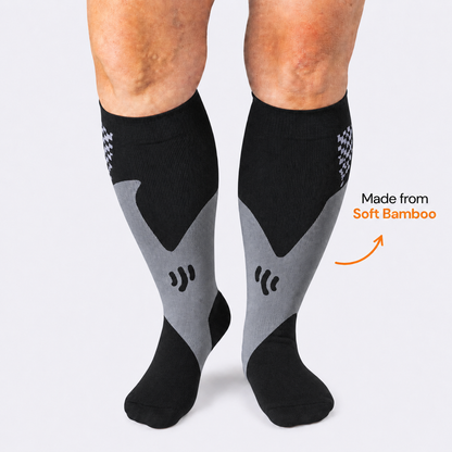 Plusock Plus Size Sport Black Bamboo Compression Socks - image 0