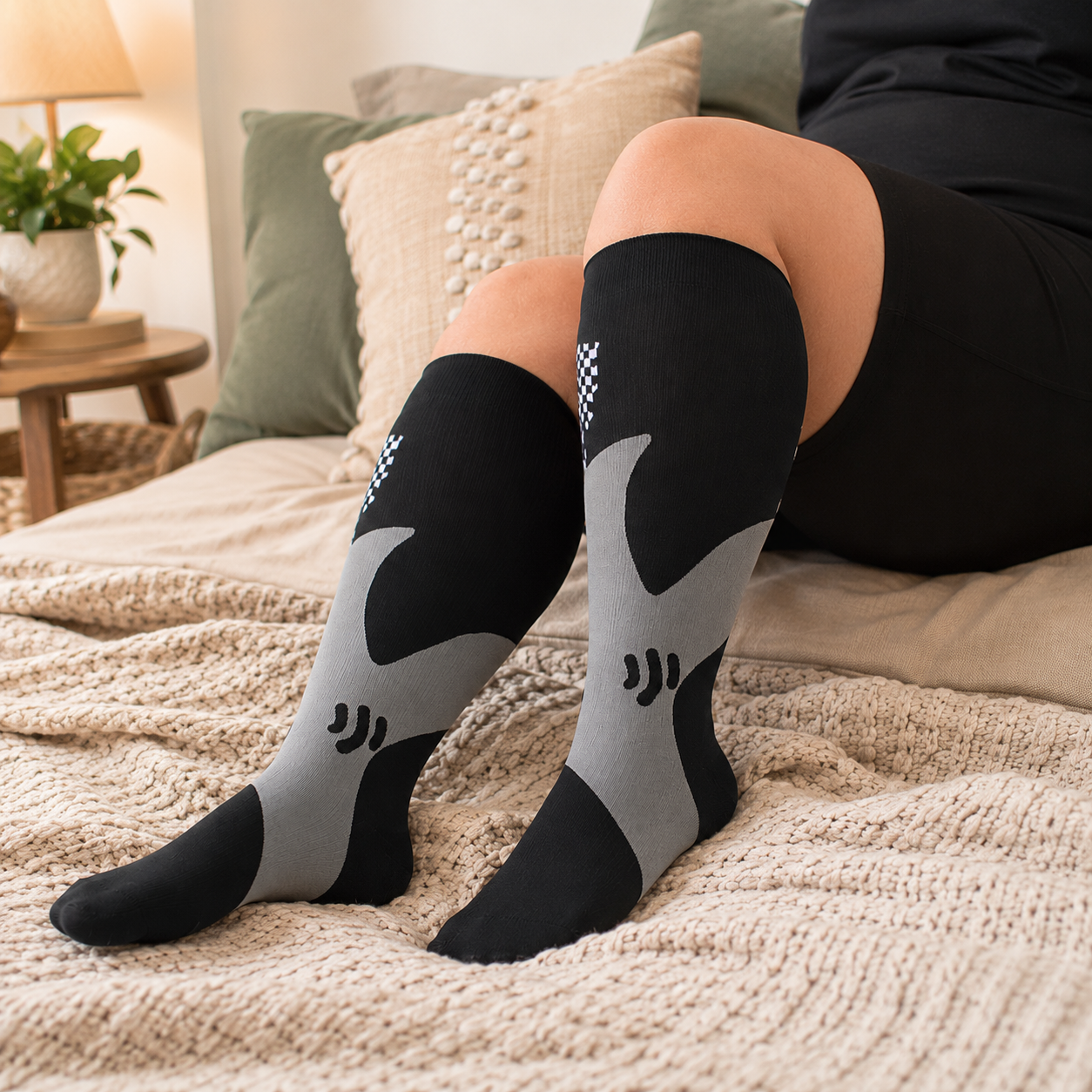 Plusock Plus Size Sport Black Bamboo Compression Socks - image 4