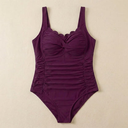 Plusock Vintage Flower Leaf Print Ruched One-Piece Swimsuit - image 17