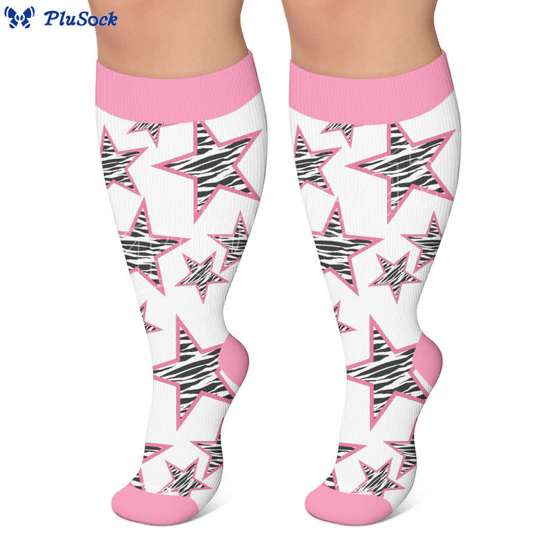 Plusock Plus Size Neon Star Compression Socks - image 6