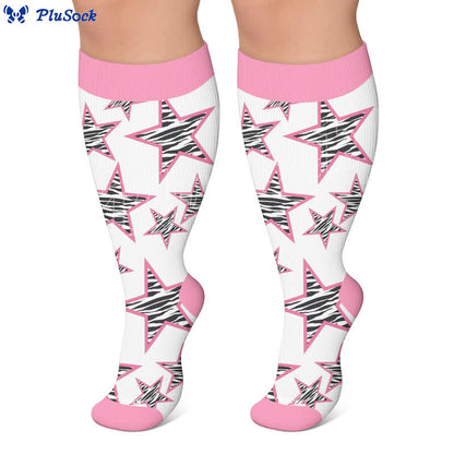 Plusock Plus Size Neon Star Compression Socks - image 6