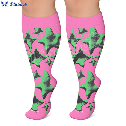 Plusock Plus Size Neon Star Compression Socks - image 7