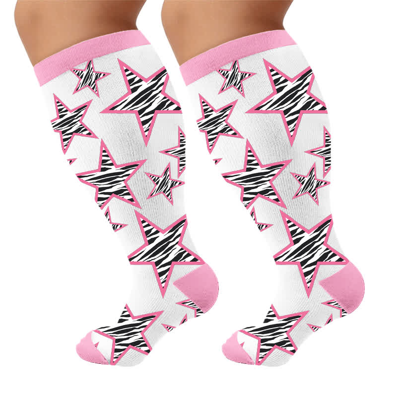 Plusock Plus Size Neon Star Compression Socks - image 9