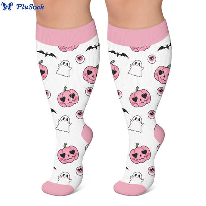 Plusock Plus Size Halloween Pumpkin Compression Socks - image 6