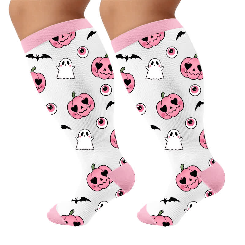 Plusock Plus Size Halloween Pumpkin Compression Socks - image 9