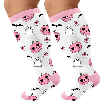 Plusock Plus Size Halloween Pumpkin Compression Socks - image 9