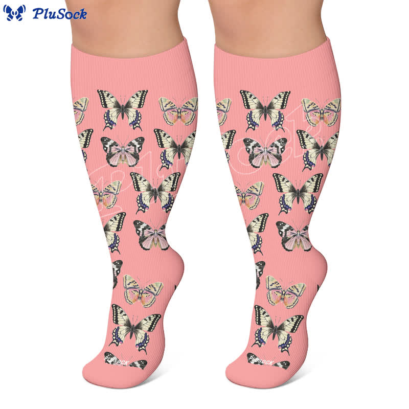 Plusock Plus Size Playful Butterfly Compression Socks - image 5