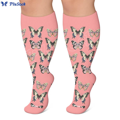 Plusock Plus Size Playful Butterfly Compression Socks - image 5