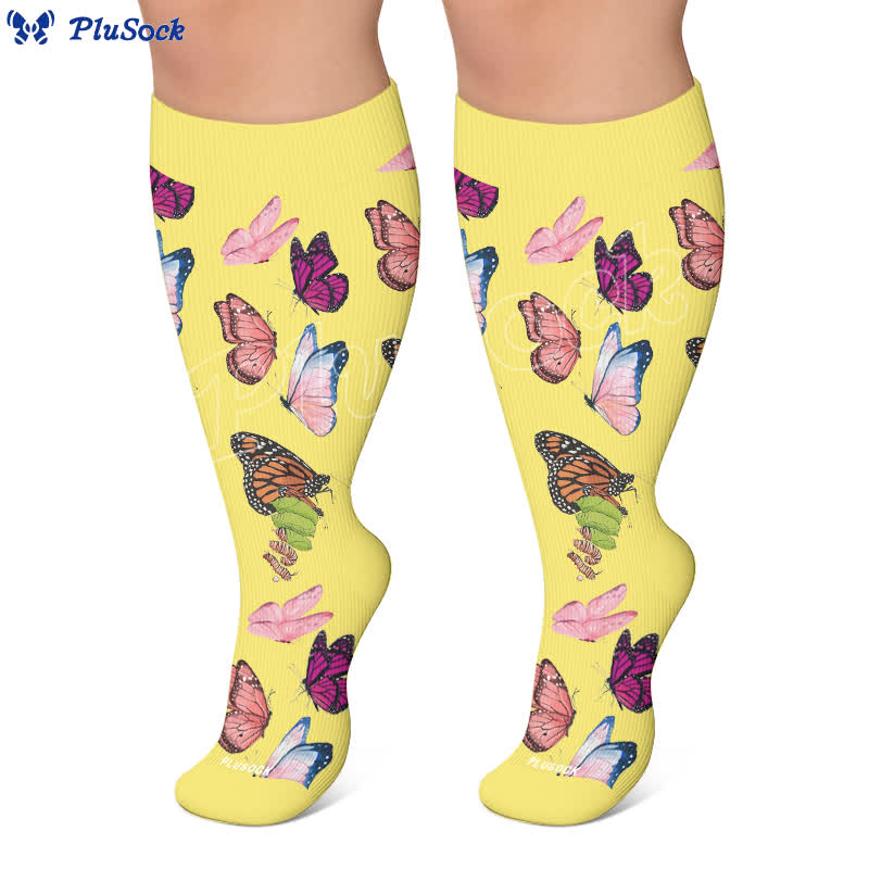 Plusock Plus Size Playful Butterfly Compression Socks - image 6