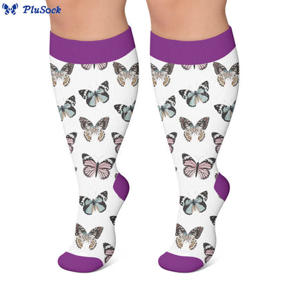 Plusock Plus Size Playful Butterfly Compression Socks - image 7