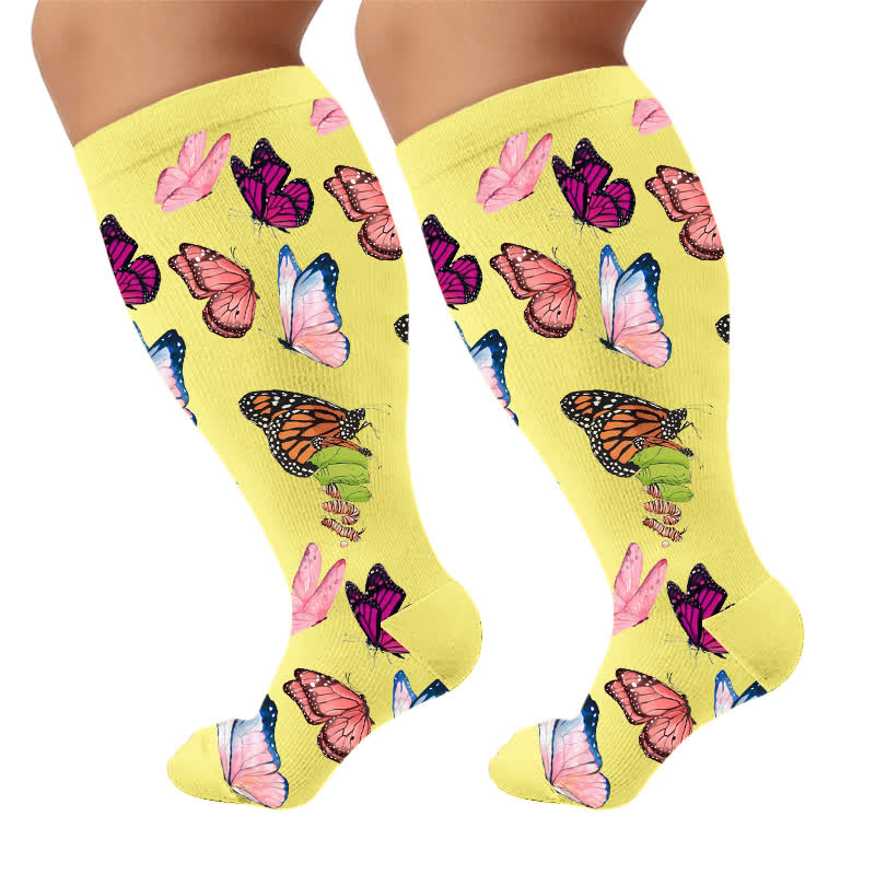 Plusock Plus Size Playful Butterfly Compression Socks - image 9