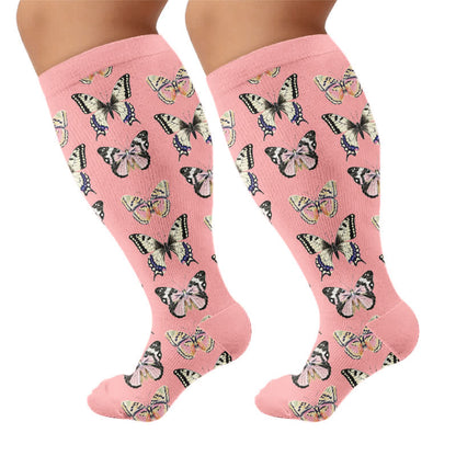 Plusock Plus Size Playful Butterfly Compression Socks - image 8