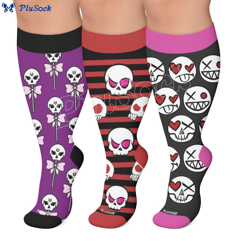 Plusock Plus SizeSkull Lollipops Compression Socks - image 0