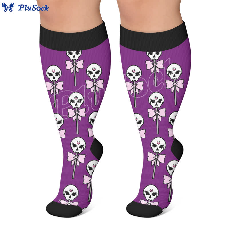 Plusock Plus SizeSkull Lollipops Compression Socks - image 5