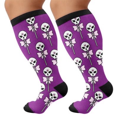 Plusock Plus SizeSkull Lollipops Compression Socks - image 8